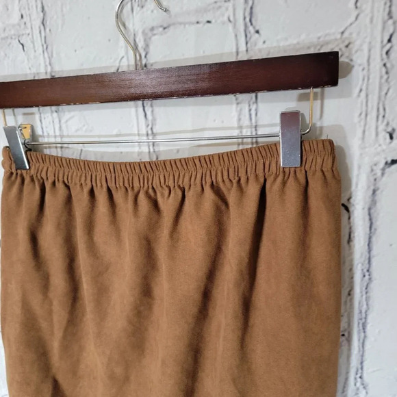 Da Rue of California Womens Camel Suede Tan Maxi Skirt A Line Classy Boho Office - Picture 2 of 6